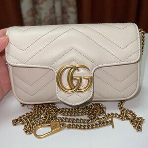 Gucci GG Marmont chain bag white